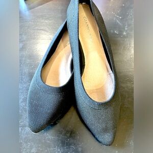 New black knit flats